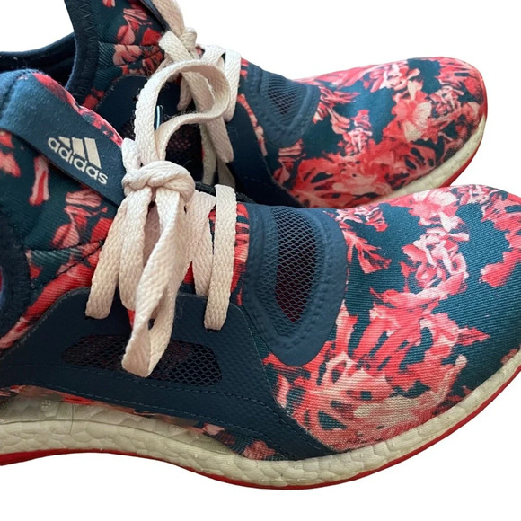 Adidas Pureboostx Floral Pattern Mesh Tennis Shoe Size 8 - Picture 7 of 8